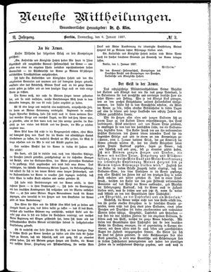 Neueste Mittheilungen vom 06.01.1887