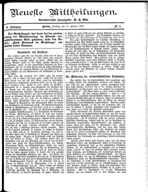 Neueste Mittheilungen vom 11.01.1887