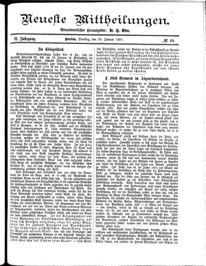 Neueste Mittheilungen vom 25.01.1887