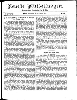 Neueste Mittheilungen vom 29.01.1887
