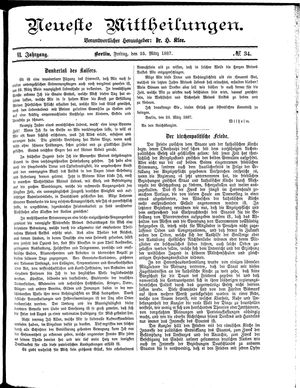 Neueste Mittheilungen vom 25.03.1887