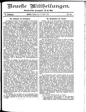 Neueste Mittheilungen vom 15.04.1887
