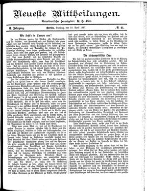 Neueste Mittheilungen on Apr 19, 1887