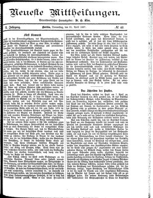 Neueste Mittheilungen vom 21.04.1887