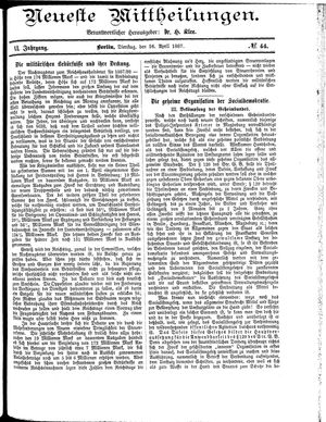 Neueste Mittheilungen vom 26.04.1887