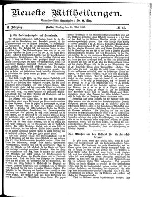 Neueste Mittheilungen vom 10.05.1887