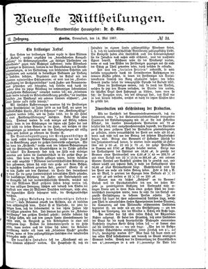 Neueste Mittheilungen vom 14.05.1887