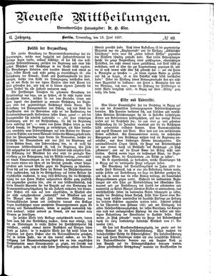 Neueste Mittheilungen vom 16.06.1887