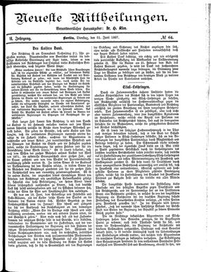 Neueste Mittheilungen vom 21.06.1887