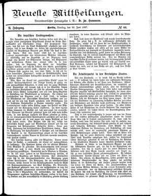 Neueste Mittheilungen vom 28.06.1887