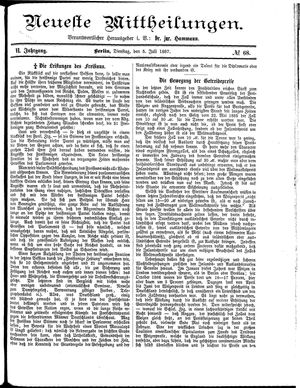 Neueste Mittheilungen vom 05.07.1887