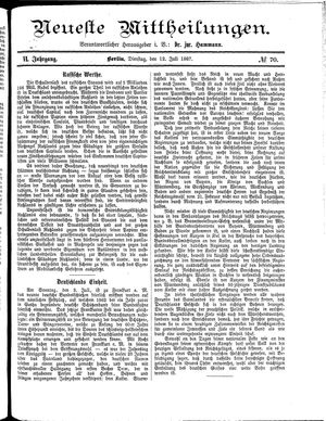 Neueste Mittheilungen vom 12.07.1887