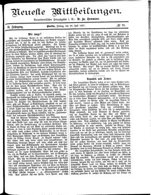 Neueste Mittheilungen vom 29.07.1887