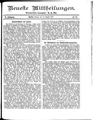 Neueste Mittheilungen vom 12.08.1887