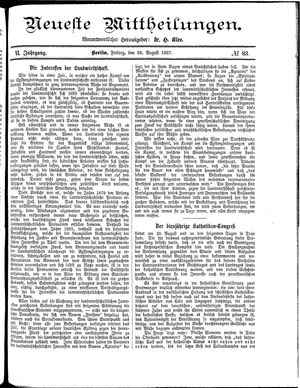 Neueste Mittheilungen vom 26.08.1887