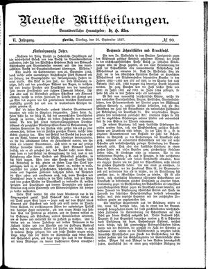 Neueste Mittheilungen vom 20.09.1887