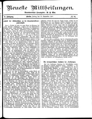 Neueste Mittheilungen vom 23.09.1887