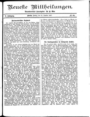 Neueste Mittheilungen vom 21.10.1887