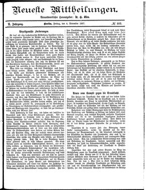 Neueste Mittheilungen vom 04.11.1887