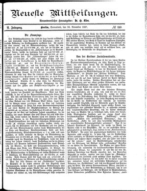 Neueste Mittheilungen vom 26.11.1887
