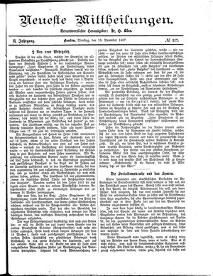 Neueste Mittheilungen vom 13.12.1887