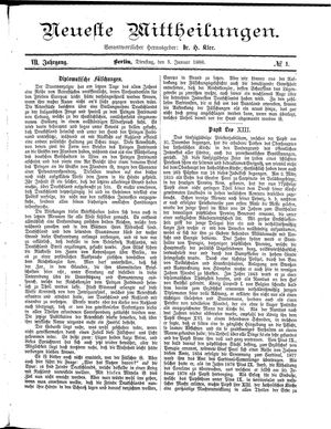 Neueste Mittheilungen vom 03.01.1888