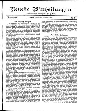 Neueste Mittheilungen vom 06.01.1888