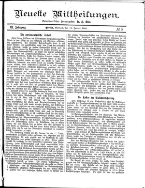 Neueste Mittheilungen vom 11.01.1888