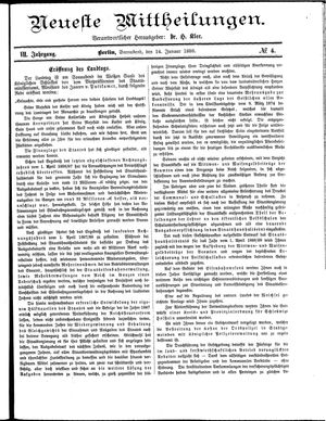 Neueste Mittheilungen vom 14.01.1888