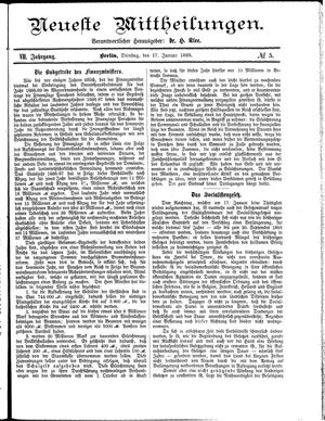 Neueste Mittheilungen vom 17.01.1888