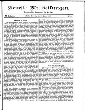 Neueste Mittheilungen vom 26.01.1888