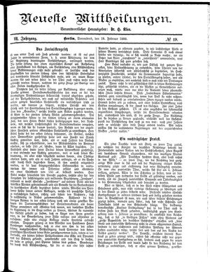 Neueste Mittheilungen vom 18.02.1888