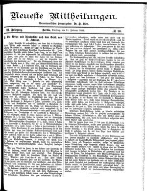 Neueste Mittheilungen vom 21.02.1888