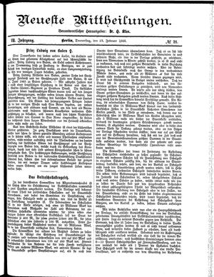 Neueste Mittheilungen vom 23.02.1888