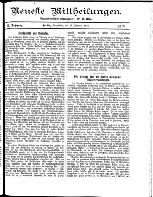 Neueste Mittheilungen vom 25.02.1888
