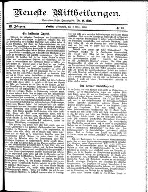Neueste Mittheilungen vom 03.03.1888