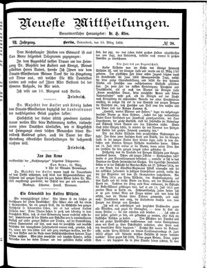 Neueste Mittheilungen vom 10.03.1888