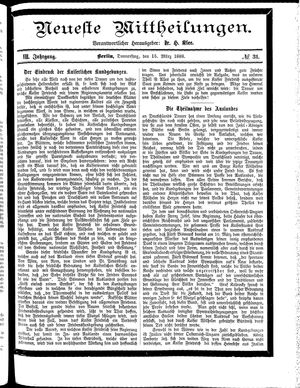 Neueste Mittheilungen vom 15.03.1888