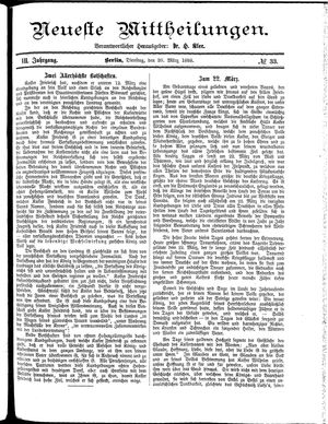 Neueste Mittheilungen vom 20.03.1888