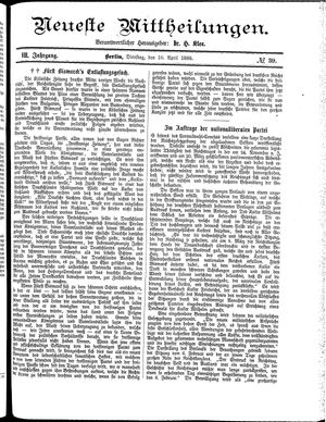 Neueste Mittheilungen vom 10.04.1888