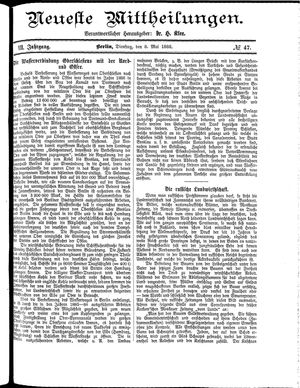 Neueste Mittheilungen vom 08.05.1888