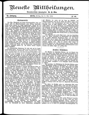 Neueste Mittheilungen vom 11.05.1888