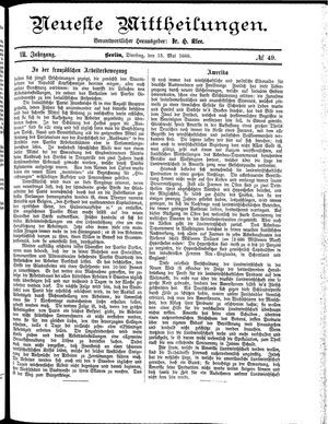 Neueste Mittheilungen vom 15.05.1888