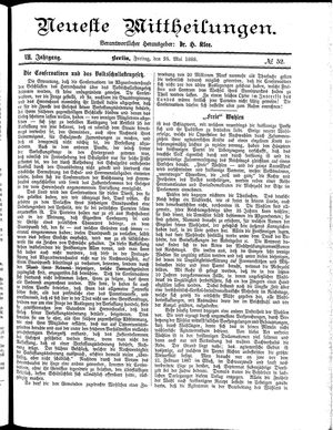 Neueste Mittheilungen vom 25.05.1888