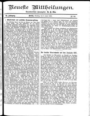 Neueste Mittheilungen vom 05.06.1888