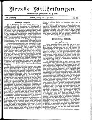 Neueste Mittheilungen vom 08.06.1888