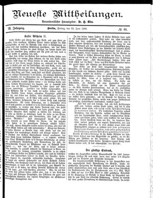 Neueste Mittheilungen vom 22.06.1888