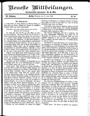 Neueste Mittheilungen vom 27.06.1888
