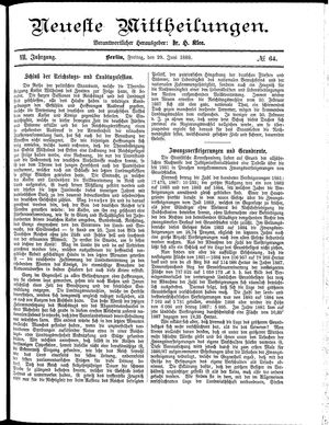 Neueste Mittheilungen vom 29.06.1888