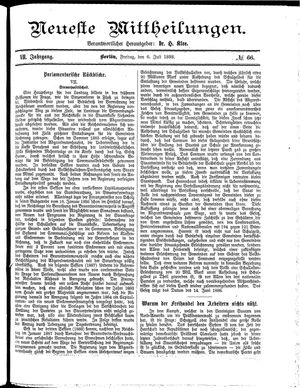 Neueste Mittheilungen vom 06.07.1888